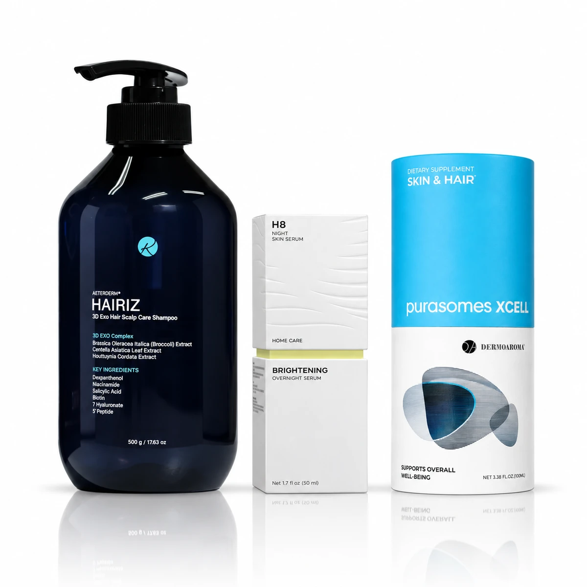 HAIRIZ 3D &scaron;ampon, H8 i Purasomes XCELL paket
